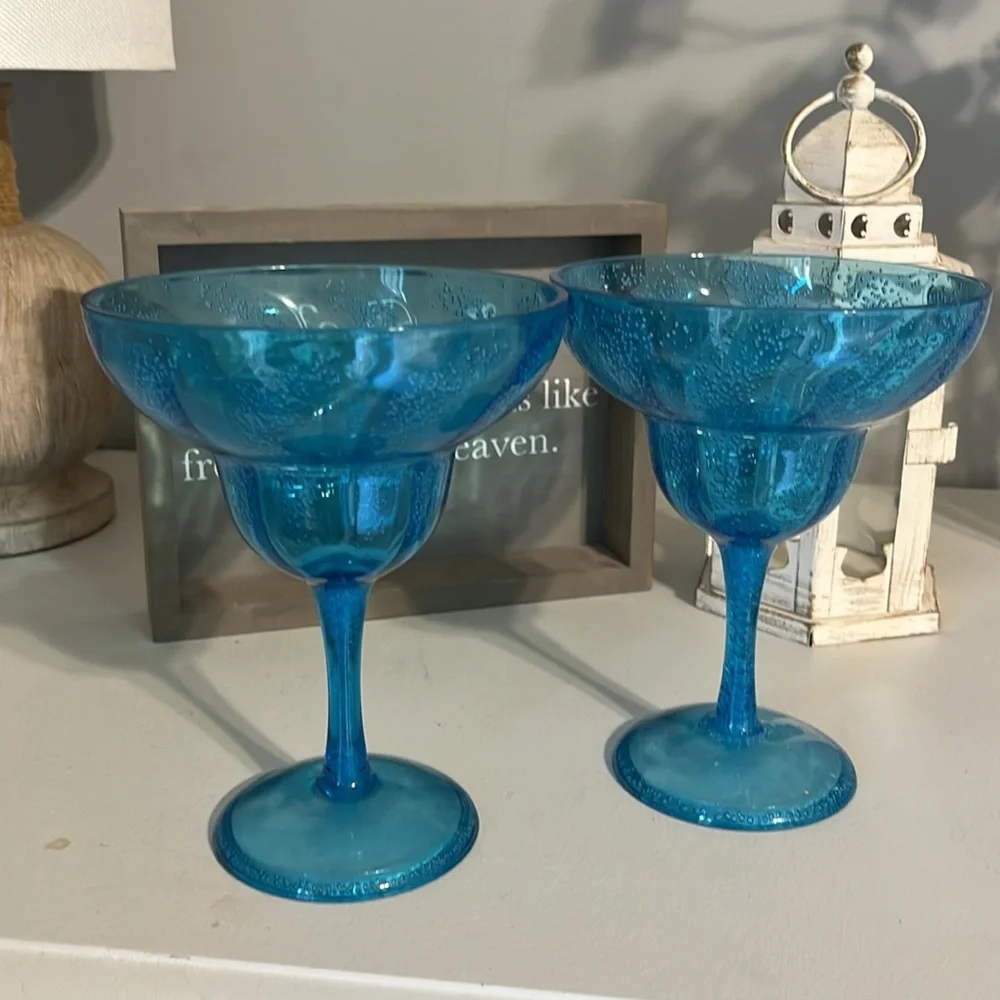 Fun Party Blue Long Stem Hard Plastic Glasses
